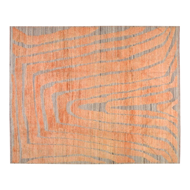 Moroccan Hand Knotted Wool Rug, 8'4"x10'3" For Sale