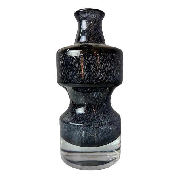 Vase in Grey by Bo Borgström for Åseda Glasbruk For Sale