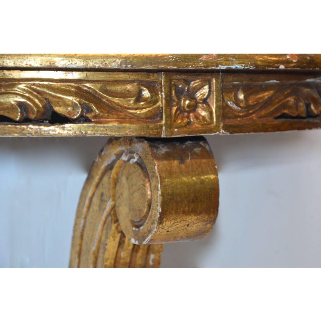 1940s Carved Giltwood Wall Mount Console Shelf For Sale - Image 5 of 7