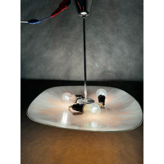 Ceiling Lamp with Orange Radiating Decor from Napako, 1970s For Sale - Image 9 of 10