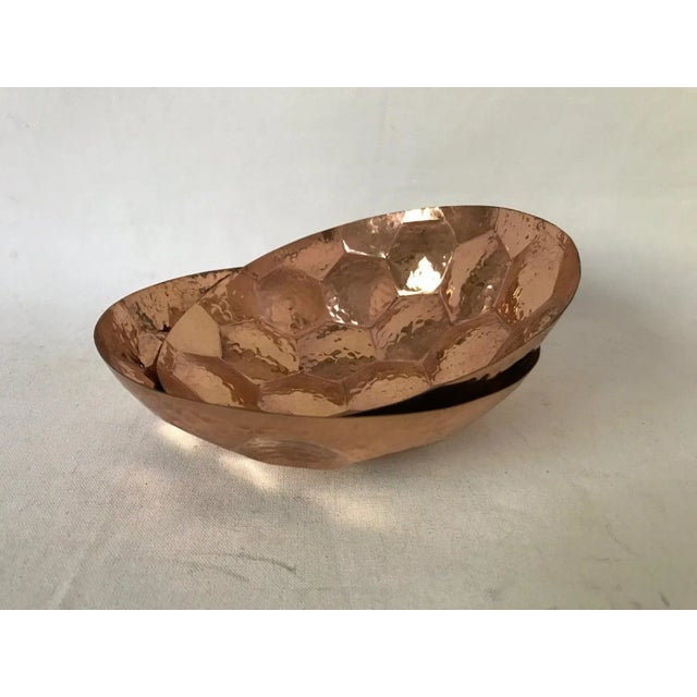 Mid-Century Inspired Hammered Cooper Candy Trinket Bowls Eclectic by Tom Dixion - a Pair For Sale In Miami - Image 6 of 6