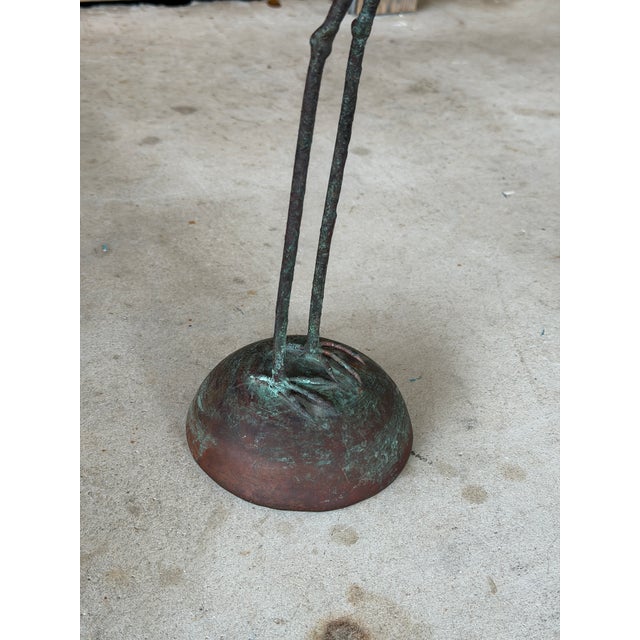 Vintage Handcrafted Copper Heron Sculpture With Verdigris Patina For Sale In Naples, FL - Image 6 of 11