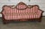 19th Century 1800s Antique Empire Period, Medallion Back, New Upholstery, Red & Beige Sofa For Sale - Image 5 of 6