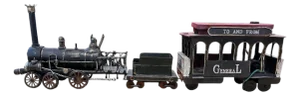 Vintage Decorative Metal Train Model With Passenger Car