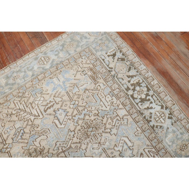 Antique Zabihi Collection Persian Neutral Color Heriz Rug - 7'6" x 11' For Sale In New York - Image 6 of 10