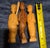 Brown Set of 3, Mid 20th Century African Primitive Wood Carvings For Sale - Image 8 of 8