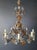 1950s 1950s Amber Crystal Glass Brass Flower Chandelier For Sale - Image 5 of 13