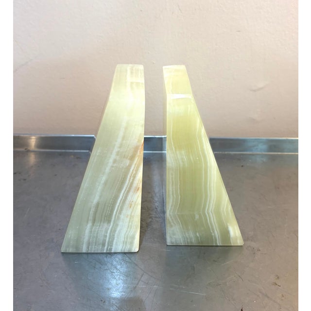 Geometric Yellow Onyx Bookends For Sale - Image 4 of 5
