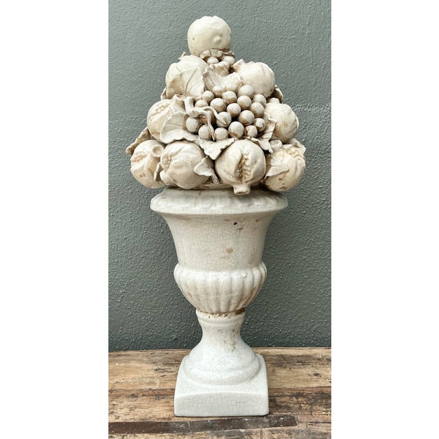 Hollywood Regency Vintage Italian Glazed Ceramic Topiary For Sale - Image 3 of 12