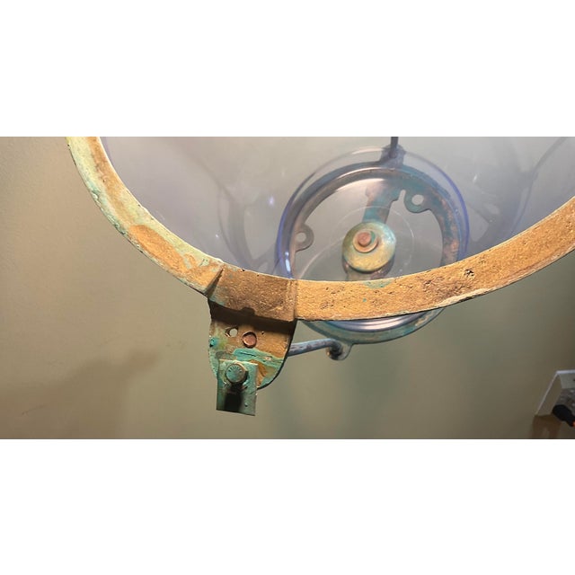 Metal Solid Brass Hanging Lantern - 28” H X 15” W For Sale - Image 7 of 17