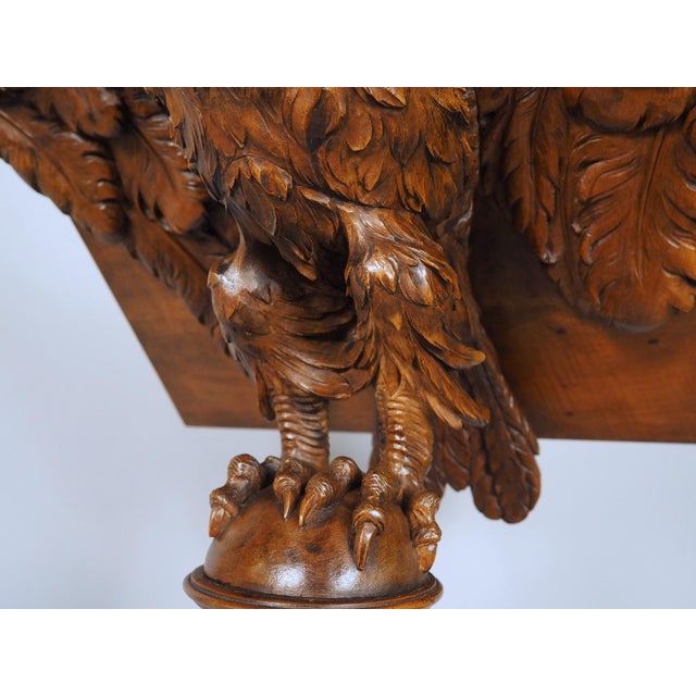 Wood Finely Carved Walnut Eagle Lectern From France, Circa 1880 For Sale - Image 7 of 18