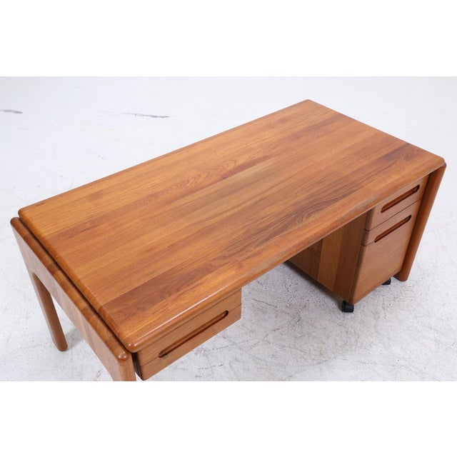Mid-Century Wooden Desk with Drawer on Casters For Sale - Image 8 of 18