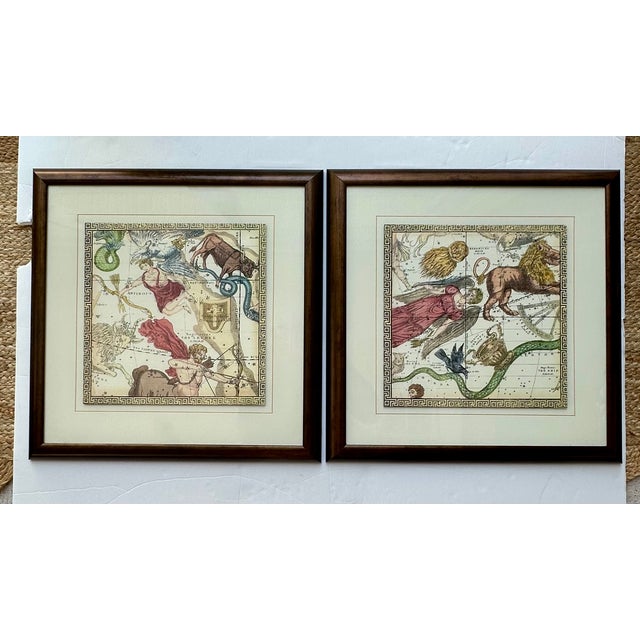 Late 20th Century Celestial Constellation Prints After Johann Bayer – Mythological Star Maps, Framed Pair For Sale - Image 4 of 5