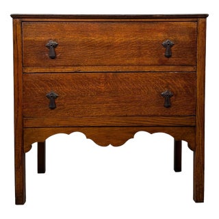 Antique 20th Century Golden Oak Chest of Drawers For Sale