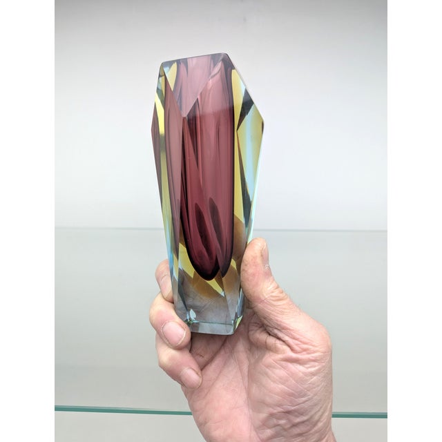 Faceted Block Vase by Flavio Poli for Alessandro Mandruzzato, 1960s For Sale - Image 4 of 10
