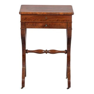 19th Century French Charles X Style Mahogany Work Table or Travailleuse For Sale