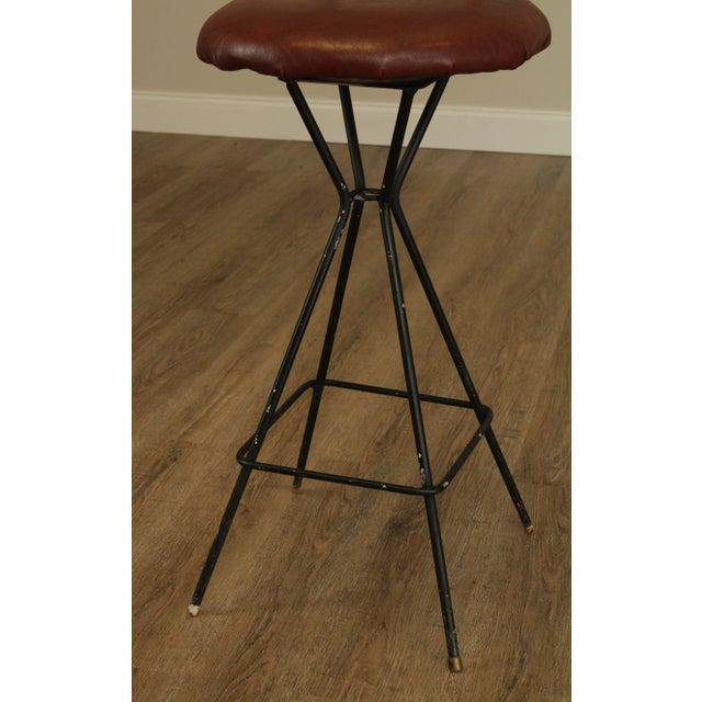Mid-Century Modern Wrought Iron Barstools - a Pair For Sale - Image 11 of 13