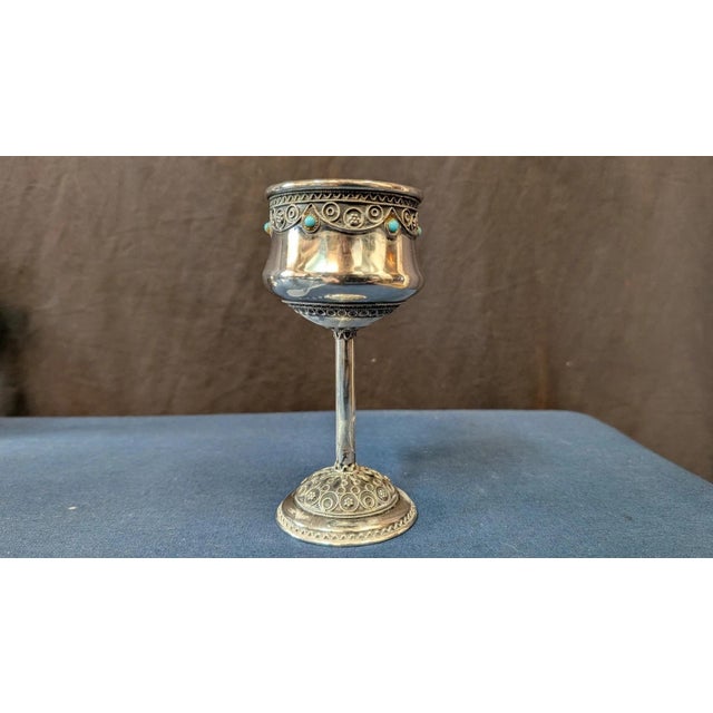 Early 20th Century Sterling Silver Kiddush Cups- Set of 7 For Sale - Image 9 of 11