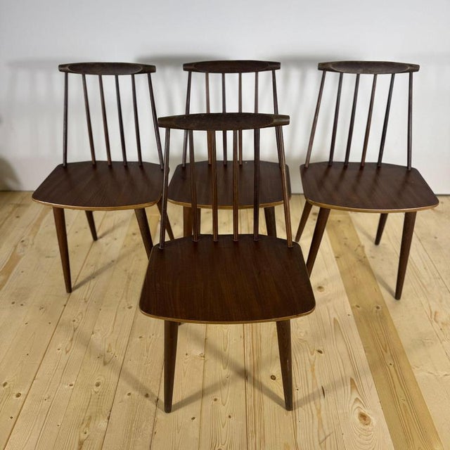 Vintage Chairs by Poul M. Volther for FDB Furniture, 1960s, Set of 4 For Sale - Image 5 of 8