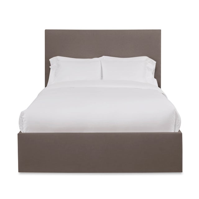 Casa Cosima Hadley California King Bedframe, Mushroom Velvet For Sale - Image 4 of 4