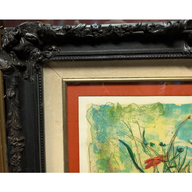 Mid-Century Modern Mid 20th Century Signed Bertoldo Taubert "Vase of Flowers" Still Life Lithograph For Sale - Image 3 of 6