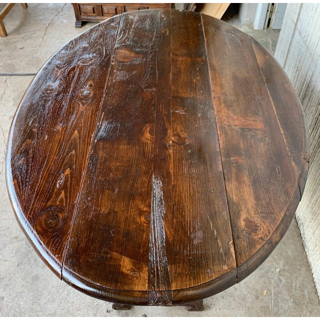 18th Century Carved Oak Gateleg Oval Table with Drawers and Lyre Legs For Sale - Image 6 of 18