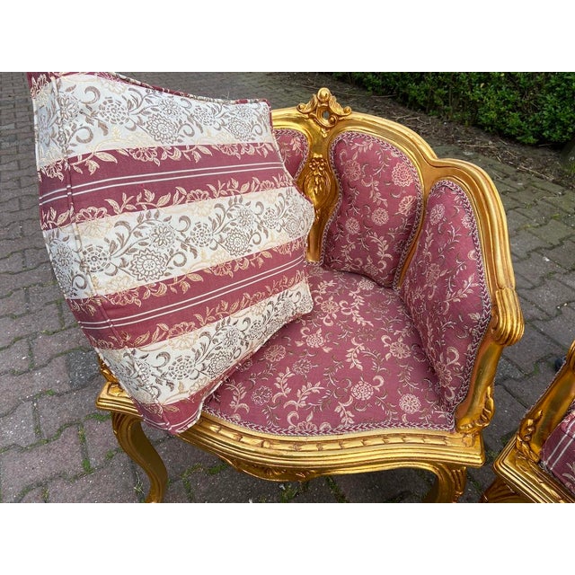 1980s French Louis XVI Gold Beech Bergere Chairs - 2 For Sale - Image 13 of 15