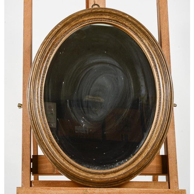Antique Oval Golden Frame with Mirror, Italy, 1890s For Sale - Image 5 of 6
