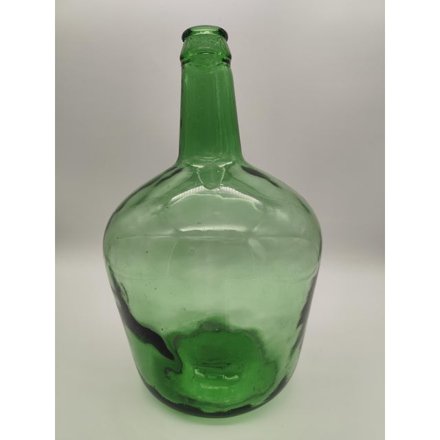 1970s Green Demijohn Balloon Bottle from Viresa Glassworks, Spain, 1970s For Sale - Image 5 of 5