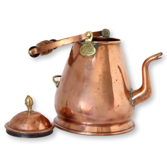Antique English Copper Kettle, Glass Handle Chairish
