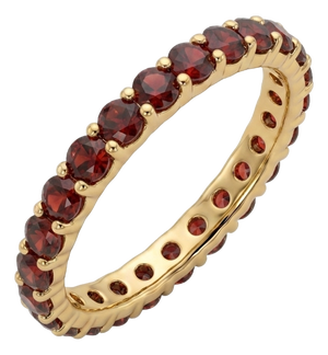 Garnet 3mm Eternity Band Ring | Minimalist Stacking Dainty Band Ring Us 7