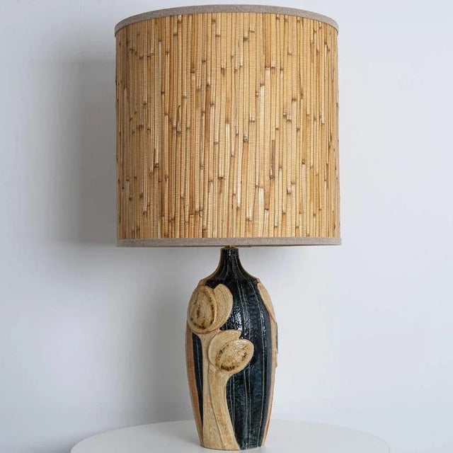 Beautiful ceramic table lamp by noomi backhausen for soholm pottery, denmark 1960s. Combined with a custom lampshade made...