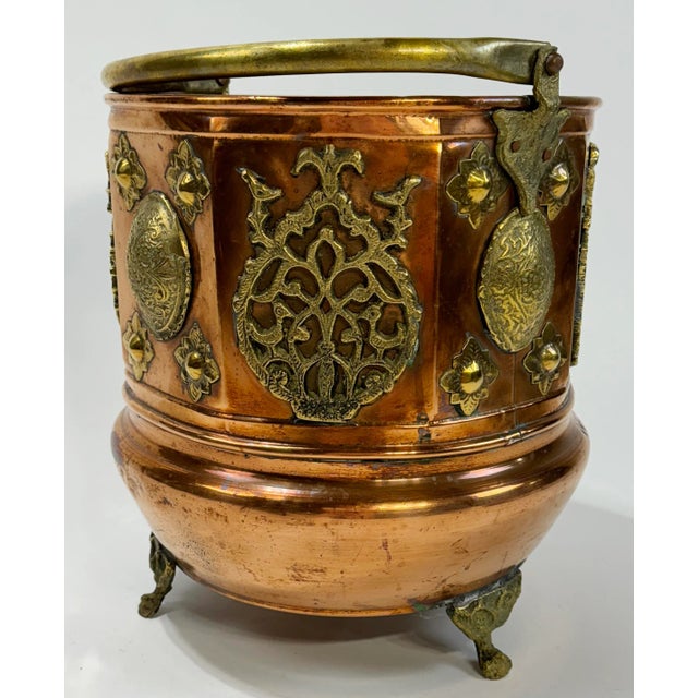 Late 19th Century Antique 19th Century Copper and Brass Coal Scuttle or Planter For Sale - Image 5 of 11