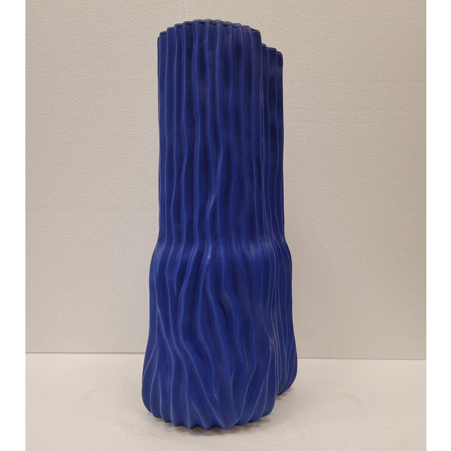 Small Modern Blue Ceramic Vase in Blown Glass, Denmark, 1970s For Sale - Image 6 of 14