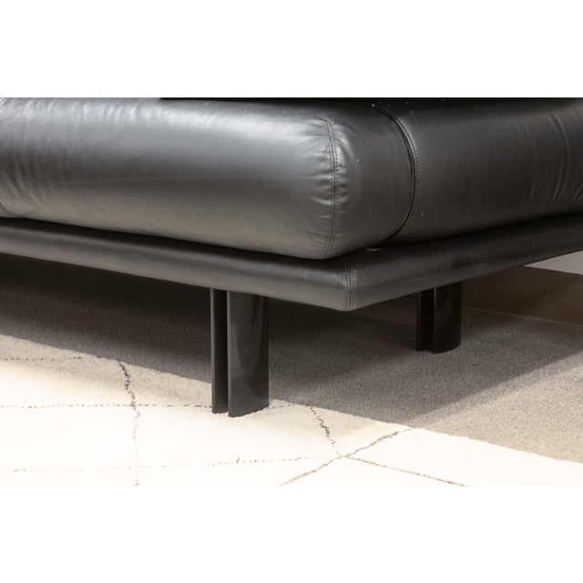 Black Postmodern Alanda Italian Black Leather Sofa by Paola Pive for B&b Italia For Sale - Image 8 of 8