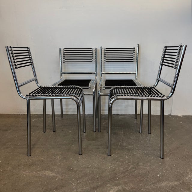 Model 212 Sandows Chairs by Renè Herbst for Pallucco, 1980s, Set of 4 For Sale - Image 12 of 12
