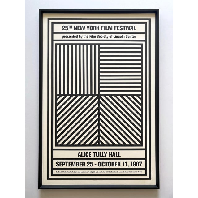 Sol LeWitt Vintage 1987 Modernist Silkscreen Print Framed Extra Large Twenty-Fifth New York Film Festival Poster For Sale - Image 18 of 18