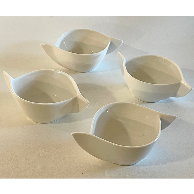 White 1990s Postmodern Villeroy & Boch "Flow" White Porcelain Handled Bowls - Set of 4 For Sale - Image 8 of 8