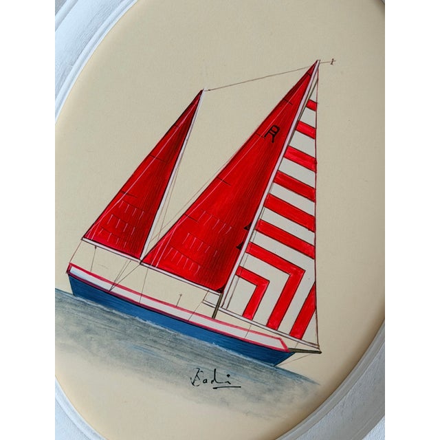 A striking sailboat painting, hand-painted by master artists using acrylic paints and natural pigments. This piece stands...