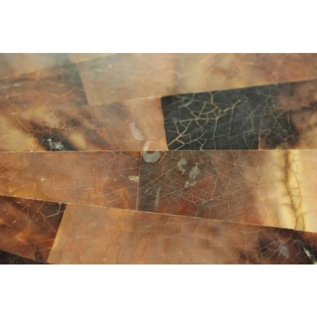 Bernhardt Drum Cocktail Table With Tessellated Coconut Shell Veneer For Sale - Image 12 of 13