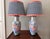 Pair of Vintage Tobacco Leaf Design Lamps With Fabric Shades For Sale - Image 10 of 10