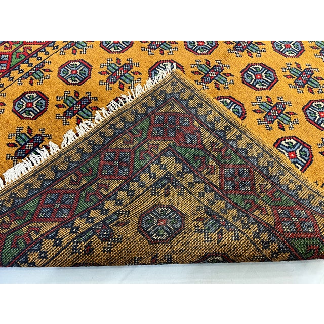Golden Ochre Tribal Area Rug With Mori Gul Motifs, 3'11" X 5'10" For Sale - Image 11 of 15