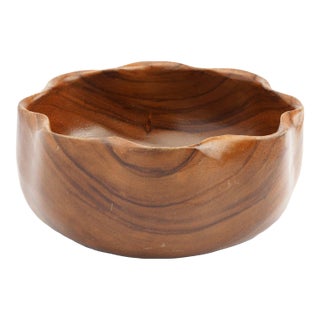 Kahana Traders Hand Carved Monkeypod Wood Bowl, 1950-55 For Sale