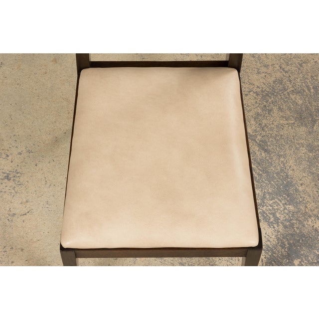 1930s 1930s French Art Deco Mahogany Side Chair W/ Cream Leather For Sale - Image 5 of 18