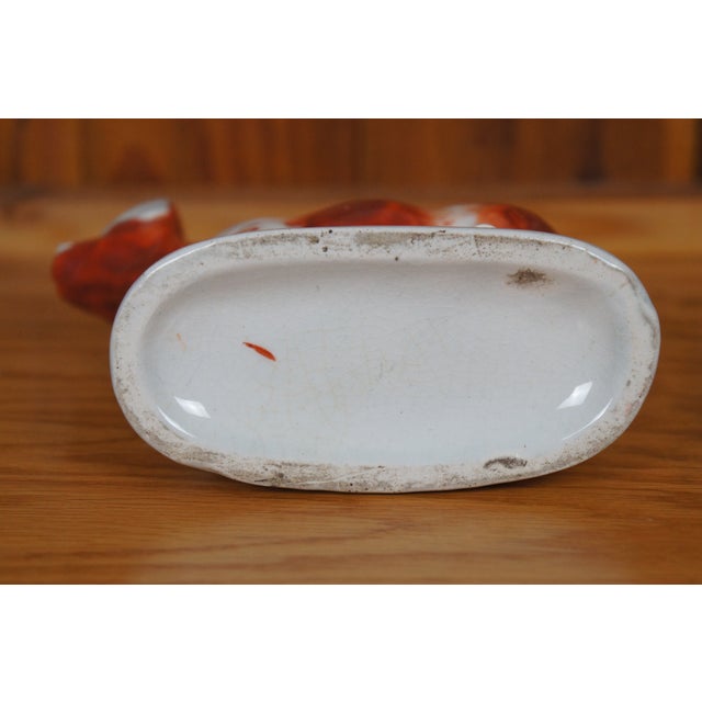 Antique Staffordshire Porcelain Red & White Cow Spill Vase Creamer Pitcher For Sale - Image 11 of 11