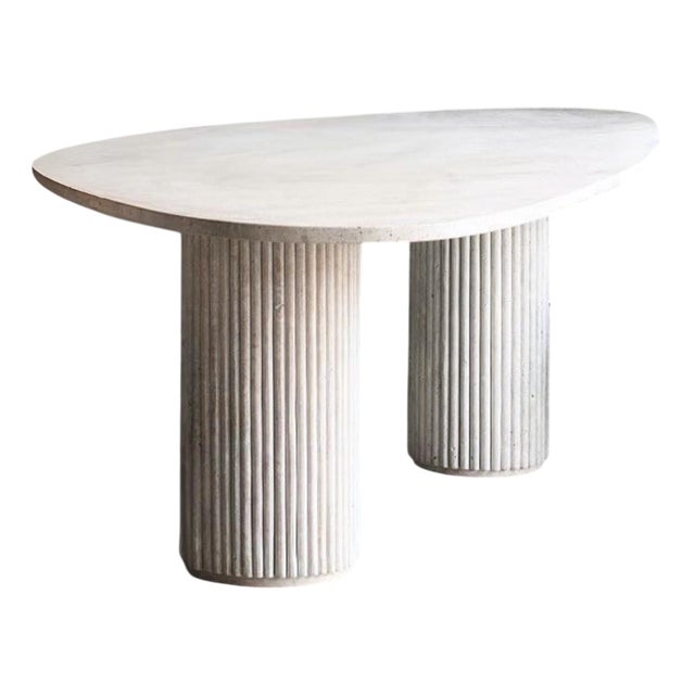 Travertine Stone Elena Dining Table by Stonemarble For Sale
