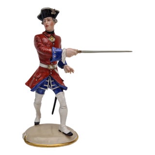 Jennes Regiment Officer Figurine by Hanns Goebl for Nymphenburg, 1940s For Sale