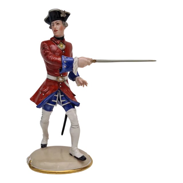 Jennes Regiment Officer Figurine by Hanns Goebl for Nymphenburg, 1940s For Sale