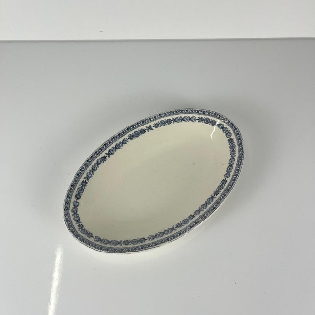 Ironstone serving dish by BFK (Boch Frères Keramis), "Sévigné" pattern, Belgium, early 20th century Dimensions: 23 x 15 cm...