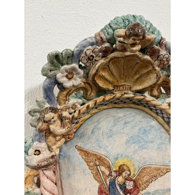 Blue Holy Water Stoup of St. Michael the Archangel, 1960 For Sale - Image 8 of 13